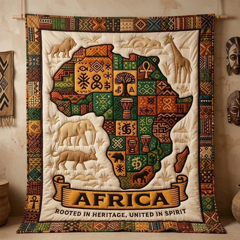 Continent Of Spirit Bamboo Quilt Blanket
