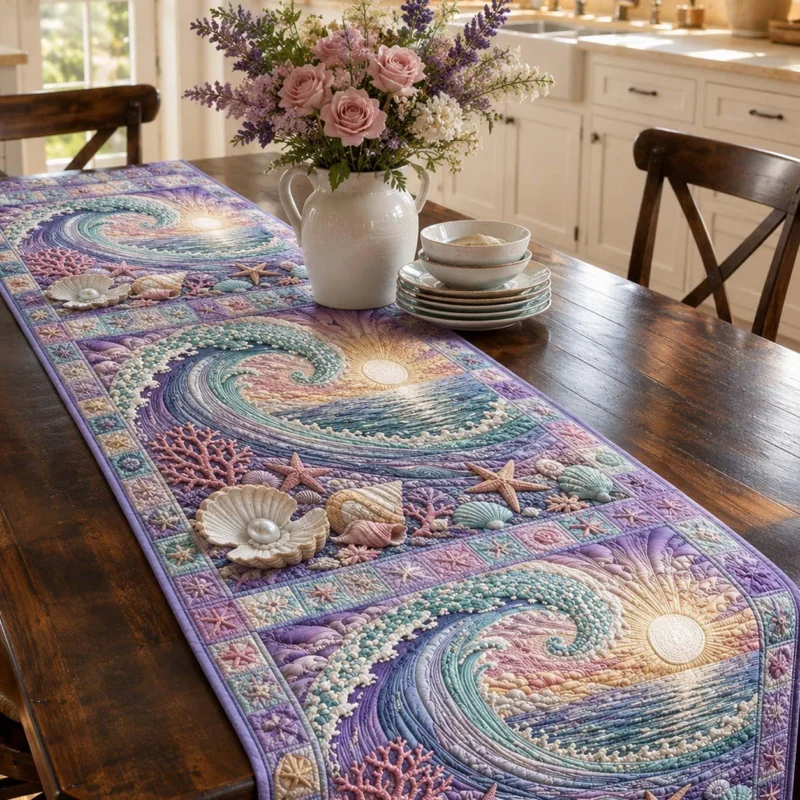 Deep Ocean Calm Quilt Table Runner