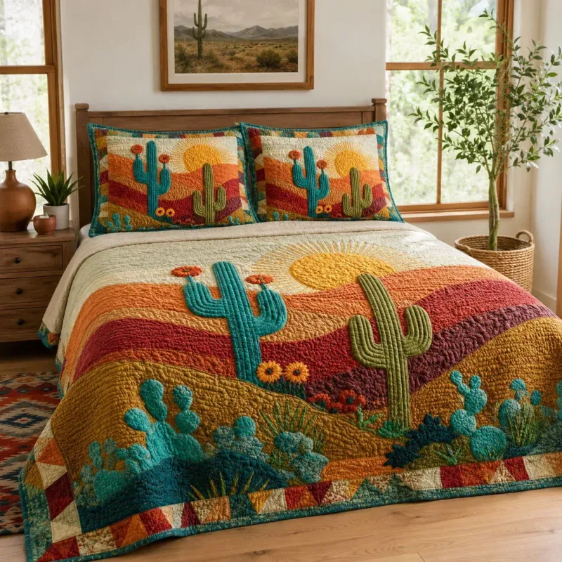 Desert Bloom Bamboo Quilt Bedding Set