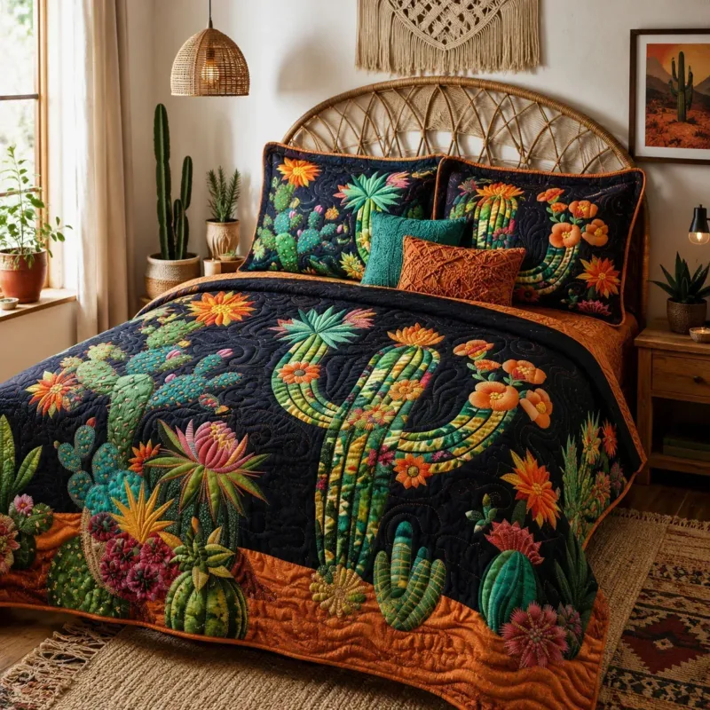Desert Garden Bamboo Quilt Bedding Set