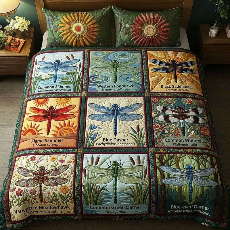 Dragonfly Memoir Bamboo Quilt Bedding Set