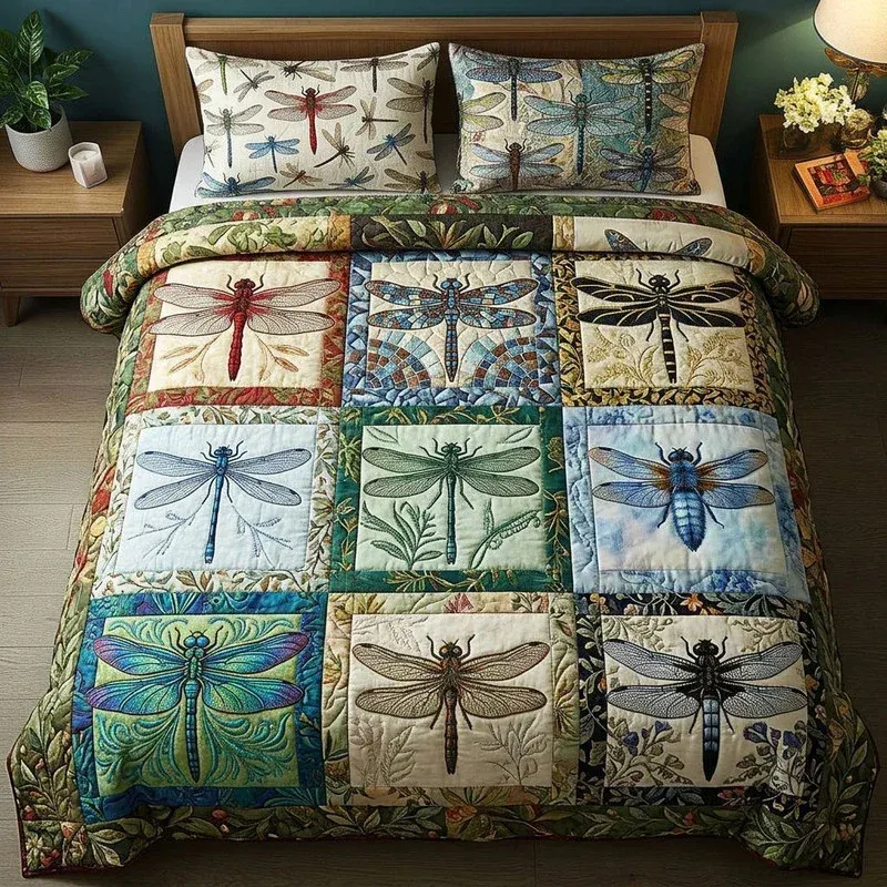 Dragonfly Serenity Bamboo Quilt Bedding Set