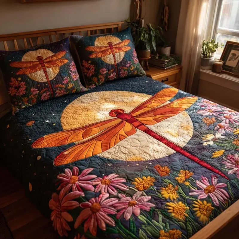 Dragonfly Happy Days Bamboo Quilt Bedding Set