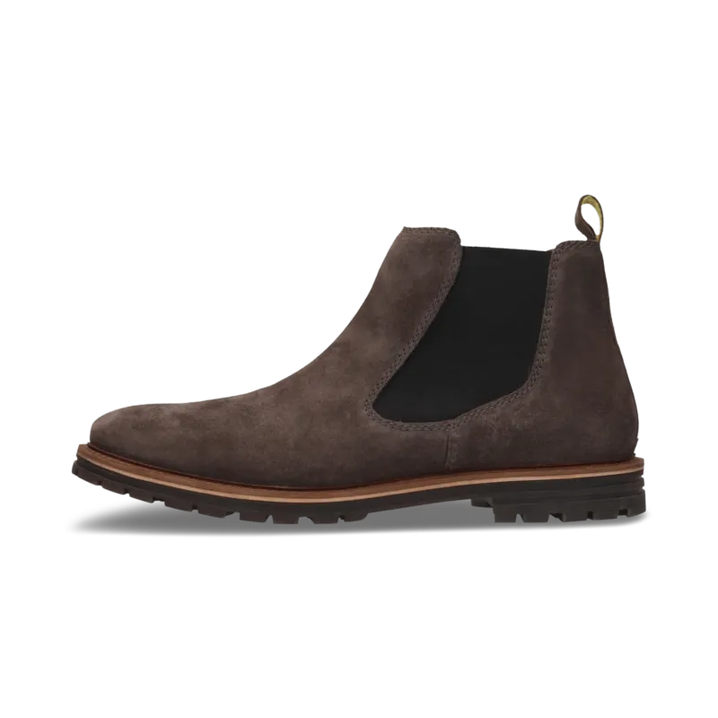 Leder Chelsea-Stiefelette Dunkelgrau