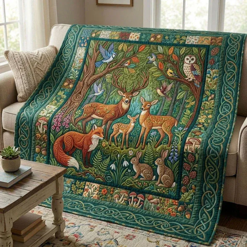 Emerald Forest Bamboo Quilt Blanket
