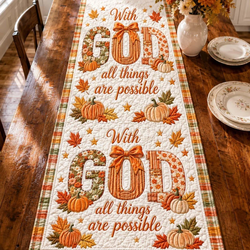 Faith Makes Possible Quilt Table Runner