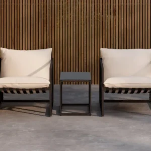 Garten Loungeset Naomi – mit Glastisch & wetterfesten Kissen