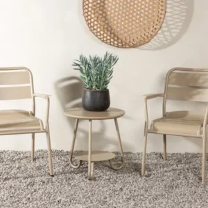 Garten Loungeset Rivana – 3-teiliges Set mit 2 Stühlen & Tisch in Beige