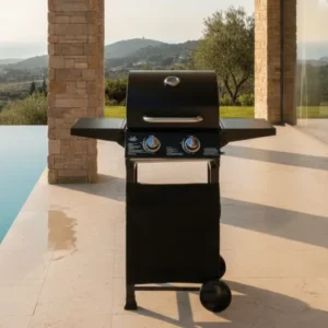 Gasgrill BarbecuePro – 2-Brenner Grillwagen mit Thermometer & klappbaren Seitentischen