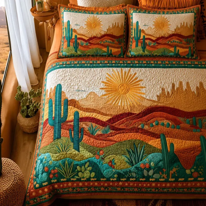 Golden Desert Bamboo Quilt Bedding Set