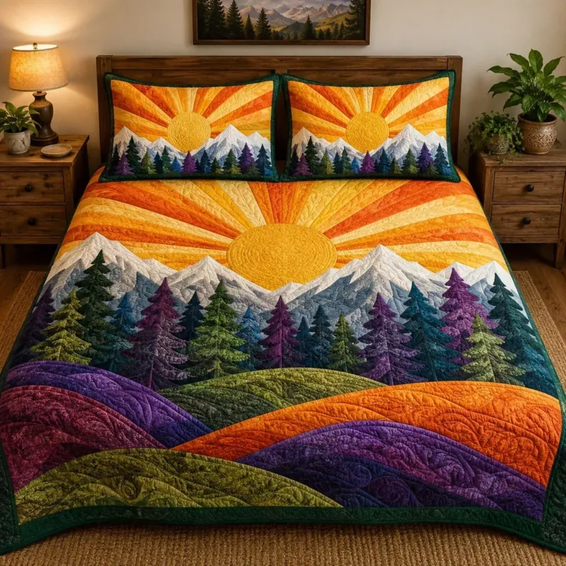 Golden Horizon Bamboo Quilt Bedding Set