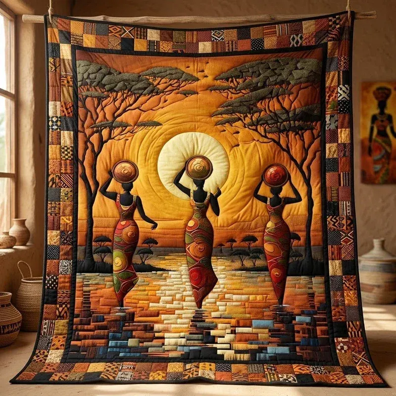 Graceful Silhouette Bamboo Quilt Blanket