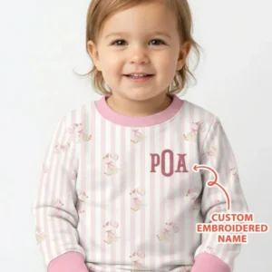 Custom Name Embroidered Birthday Girl Bamboo Crewneck Sweatshirt