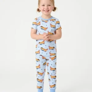 American Hot Dog Bamboo Two Piece Short Sleeve Pajama Set