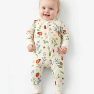 Ladybug Floral Wild Flower Vintage Bamboo Convertible Zippy