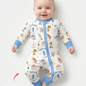 Custom Name Birthday Circus Bamboo Convertible Zippy