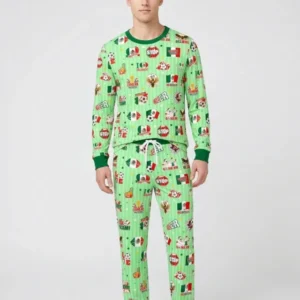 Soccer Game Day Go Team Mexico Family Matching Bamboo Men's Pajama Set