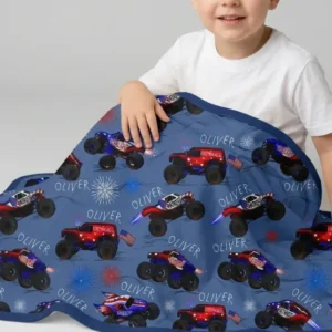All American Thunder Custom Name Bamboo Blanket