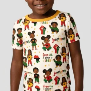 Juneteenth Free-ish Since 1865 Bamboo Two Piece Short Sleeve Shorts Pajama Set