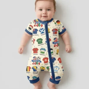 2026 Soccer World Jersey Flag Bamboo Shorty Zippy