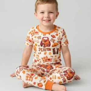 Fall Tis the Season Bamboo Two Piece Short Sleeve Pajama Set