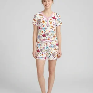 Fiesta Hispanic Heritage Month Bamboo Women Short Sleeve Short Pajama Set