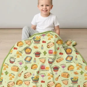 Kawaii Mexican Food Bamboo Blanket