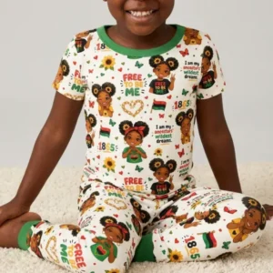 Juneteenth I am My Ancestors' Wildest Dream Bamboo Two Piece Short Sleeve Pajama Set