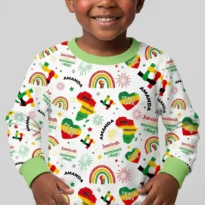 Custom Name Juneteenth Is My Independence Day Bamboo Crewneck Sweatshirt