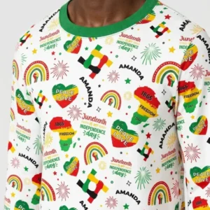 Custom Name Juneteenth Is My Independence Day Bamboo Men's Pajama Set