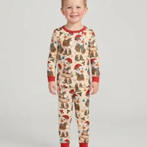 Holly Jolly Cowgirl Ducks Bamboo Two Piece Long Sleeve Pajama Set