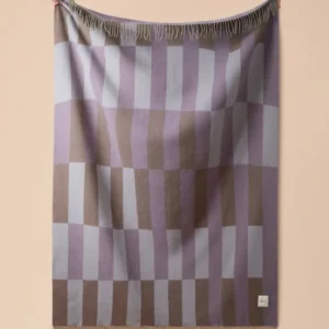 Lambswool Blanket in Lilac Pillar Block