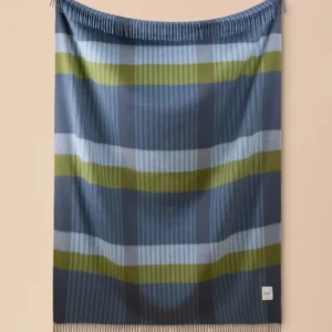 Lambswool Blanket in Blue Pop Stripe