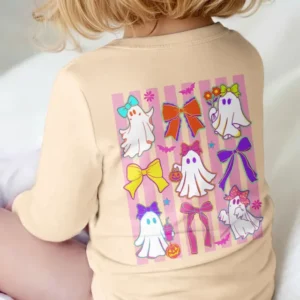 Personalized Coquette Ghost Halloween Bamboo Bodysuit