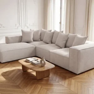 Designer Ecksofa Largo mit langer Ottomane in Cord