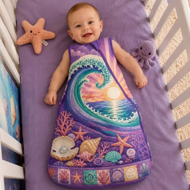 Lavender Ocean Wave Bamboo Sleep Bag