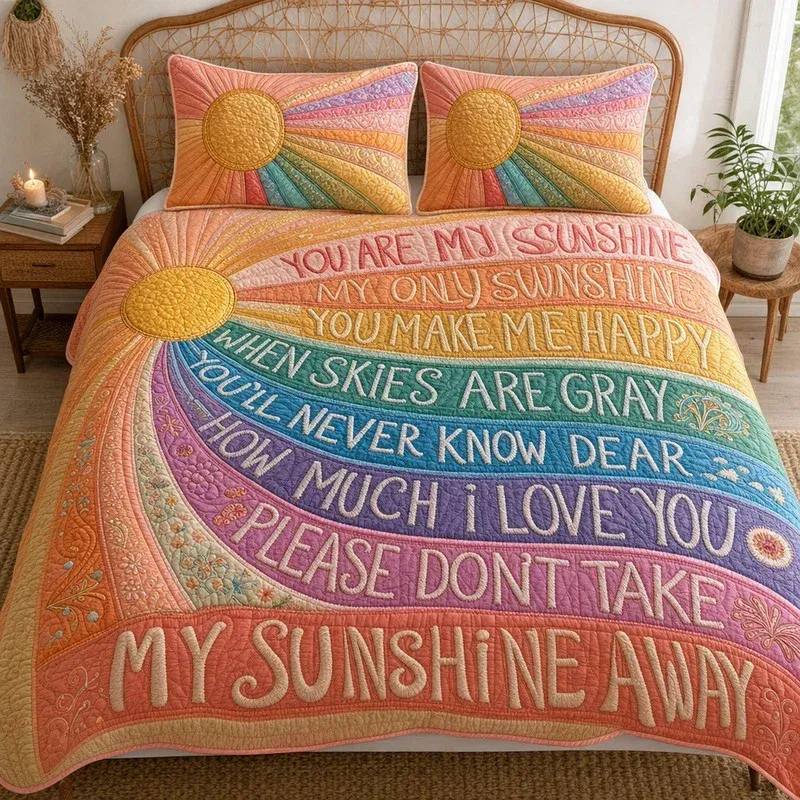 Lyrical Sunshine Bamboo Quilt Bedding Set