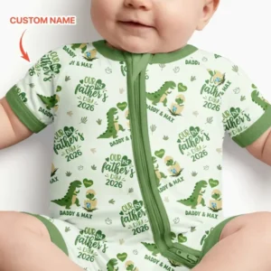 Custom Name Fathers Day 2026 Bamboo Shorty Zippy