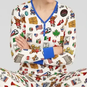 Soccer Cup 2026 Family Matching Bamboo Women Pajama Set