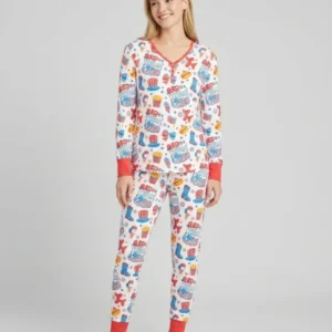 Red White & 250 Bamboo Women Pajama Set