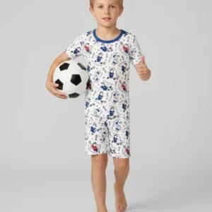 USA Soccer Goose Family Matching Bamboo Two Piece Short Sleeve Shorts Pajama Set