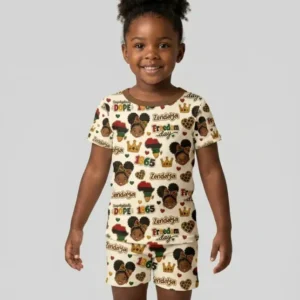 Custom Name Juneteenth Unapologetically Dope Bamboo Two Piece Short Sleeve Shorts Pajama Set