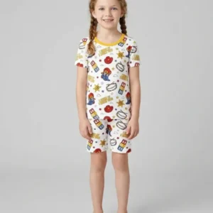 Little Cowgirl Bamboo Two Piece Short Sleeve Shorts Pajama Set