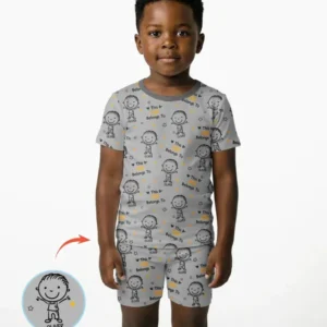 Custom Name This Dad Belongs To Doodle Bamboo Two Piece Short Sleeve Shorts Pajama Set