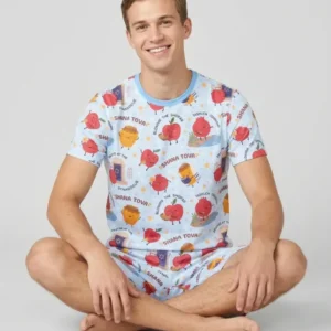 Sweet Sacred Moments Family Matching Bamboo Men Short Sleeve Short Pajama Set