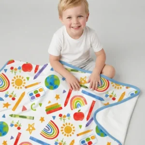 School Scribbles Bamboo Blanket