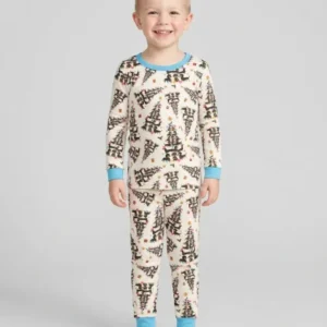 Doxie Christmas Tree Bamboo Two Piece Long Sleeve Pajama Set