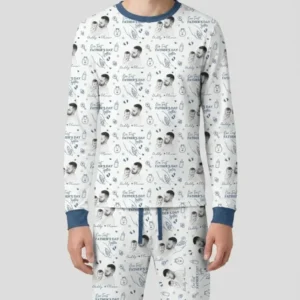 Custom Photo Our First Father's Day Together Bamboo Men's Pajama Set