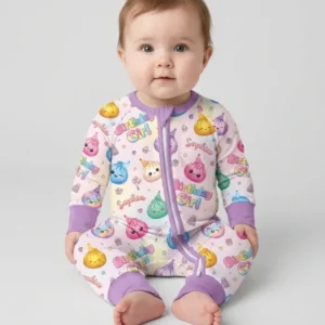 Custom Name Glitter Dumpling Birthday Girl Bamboo Convertible Zippy