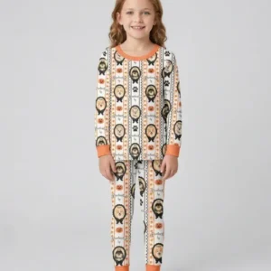 Custom Pet Photos Spooky Protector Bamboo Two Piece Long Sleeve Pajama Set